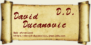 David Ducanović vizit kartica